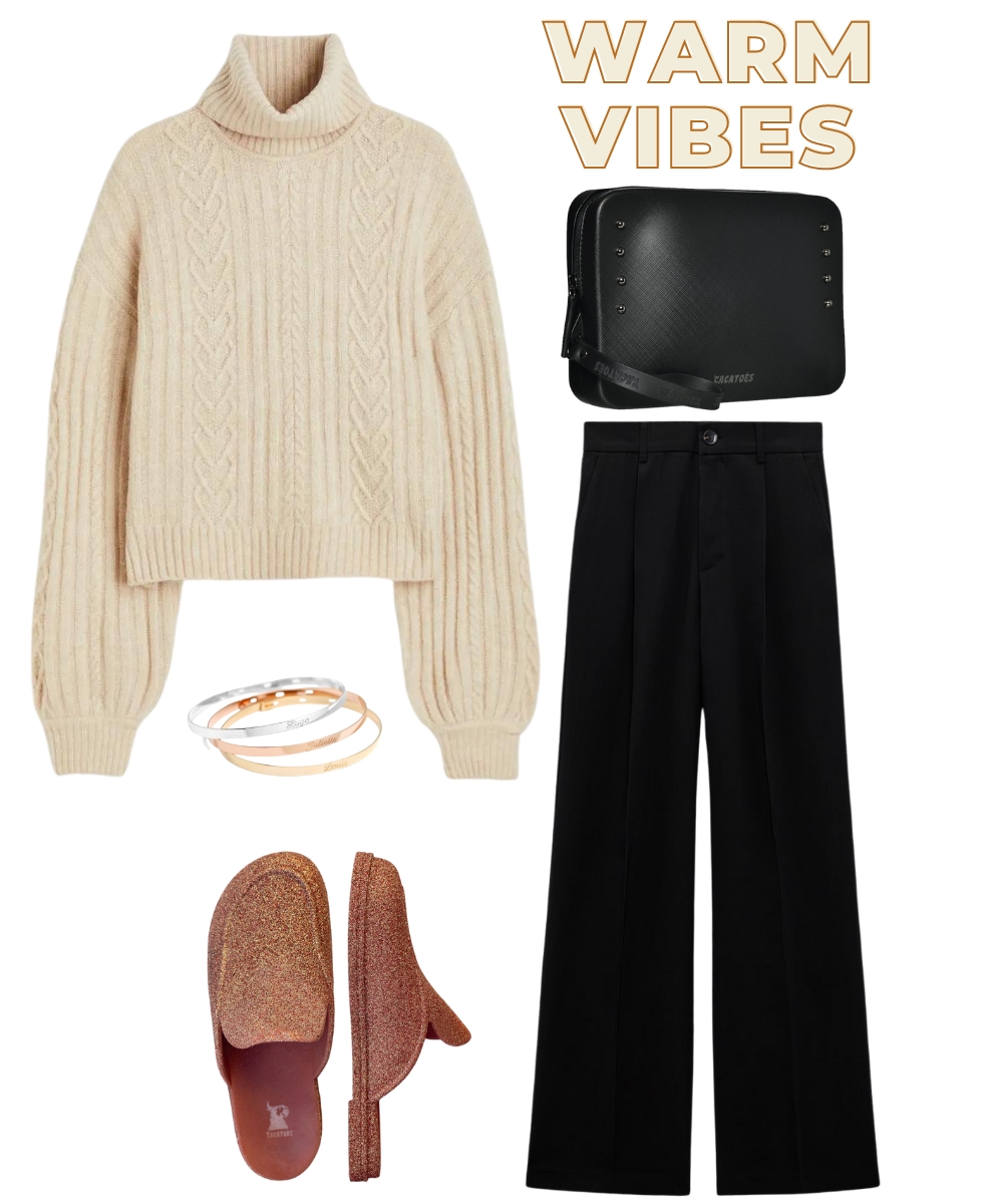 idée de tenue avec mules à paillettes cacatoès